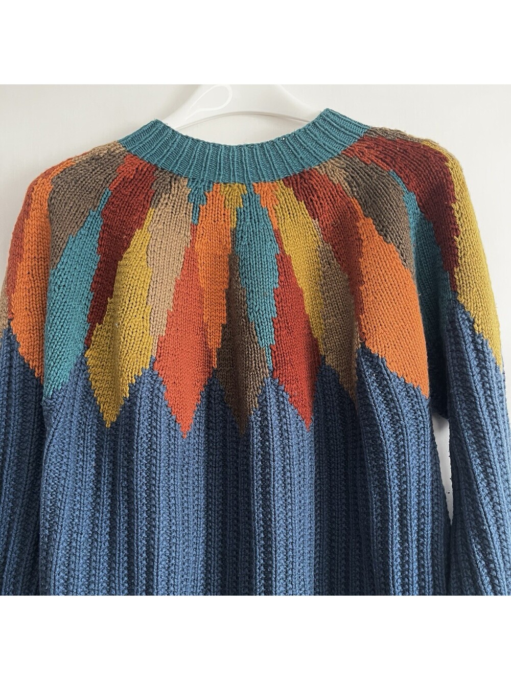 Vintage Womens Mens Unisex PERRY ELLIS Multicolor Wool Cotton Sweater Large 80s - Picture 2 of 4